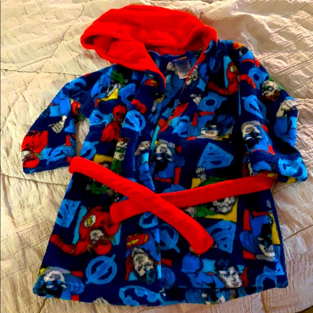 Boys Justice League Fleece Robe 3T and 6